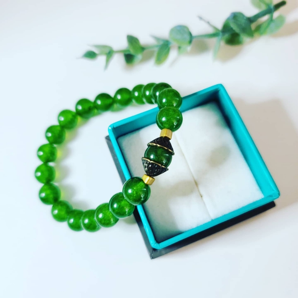 Green Chalcedony beaded bracelet